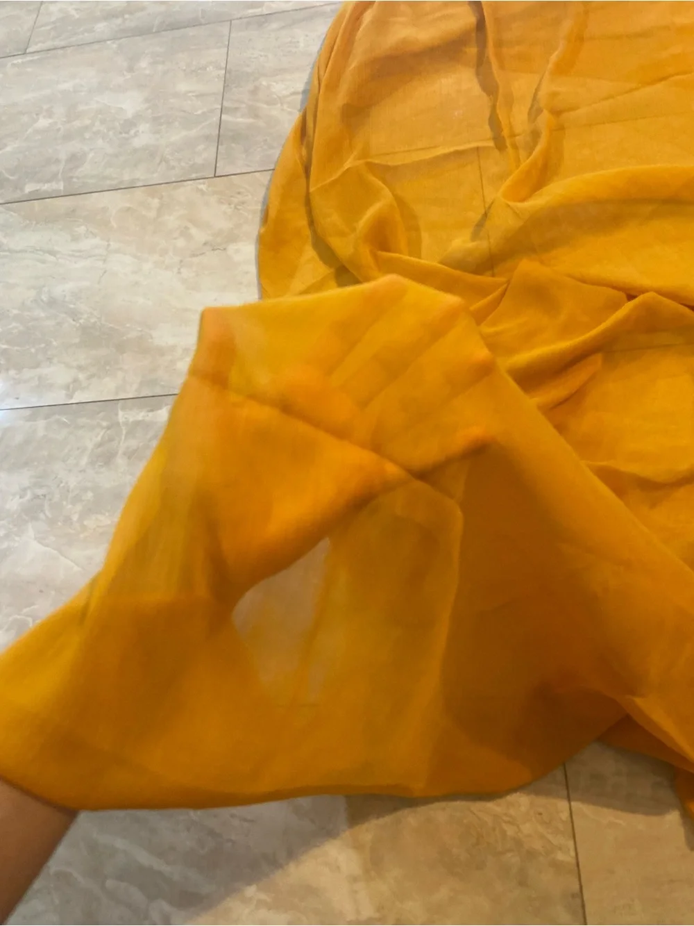 Indian Women’s Mustard Yellow Sheer Long Scarf Dupatta Neck Wrap Stole Shawl